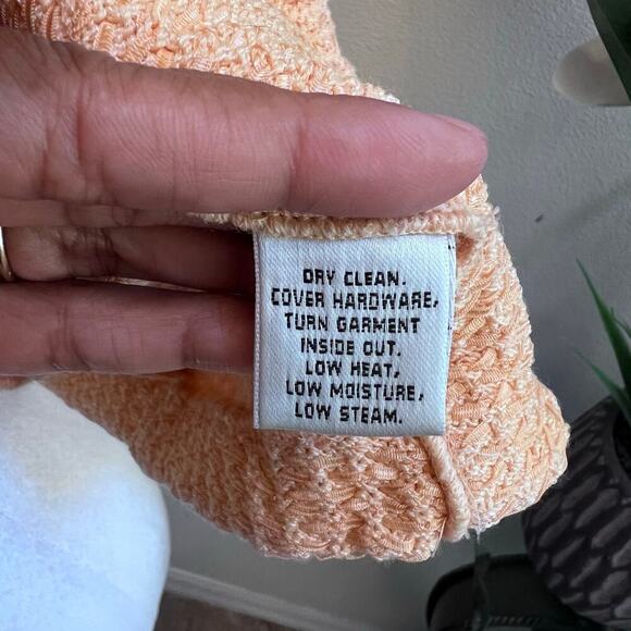 St. John Knits Hemp Fitted Blazer Jacket Mandarin Orange Size 6 MSRP $1295 - Picture 9 of 9